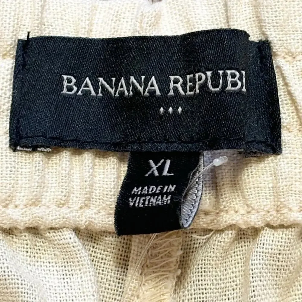 NEW BANANA REPUBLIC Linen Blend Cargo Joggers in Wheat SZ XL